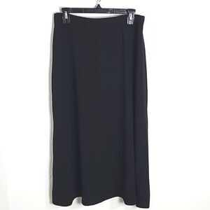 Black A-Line Midi-Skirt, Size 14